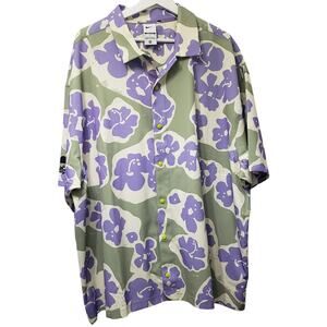 NIKE Naomi Osaka Tropical Floral Full Snap Front S/S Shirt Men's XL Loose Fit